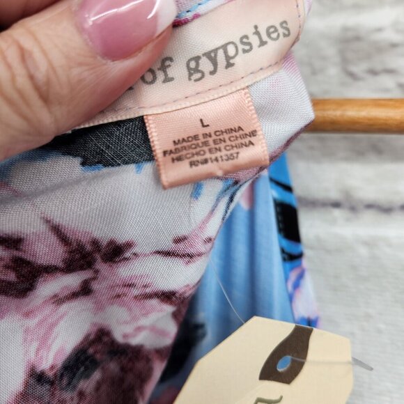BAND OF GYPSIES Women's Size Large Floral Side Tie Open Back with tie Dress NEW - Picture 13 of 16